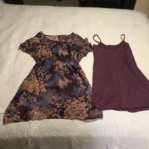 Sheer floral dress w/slip